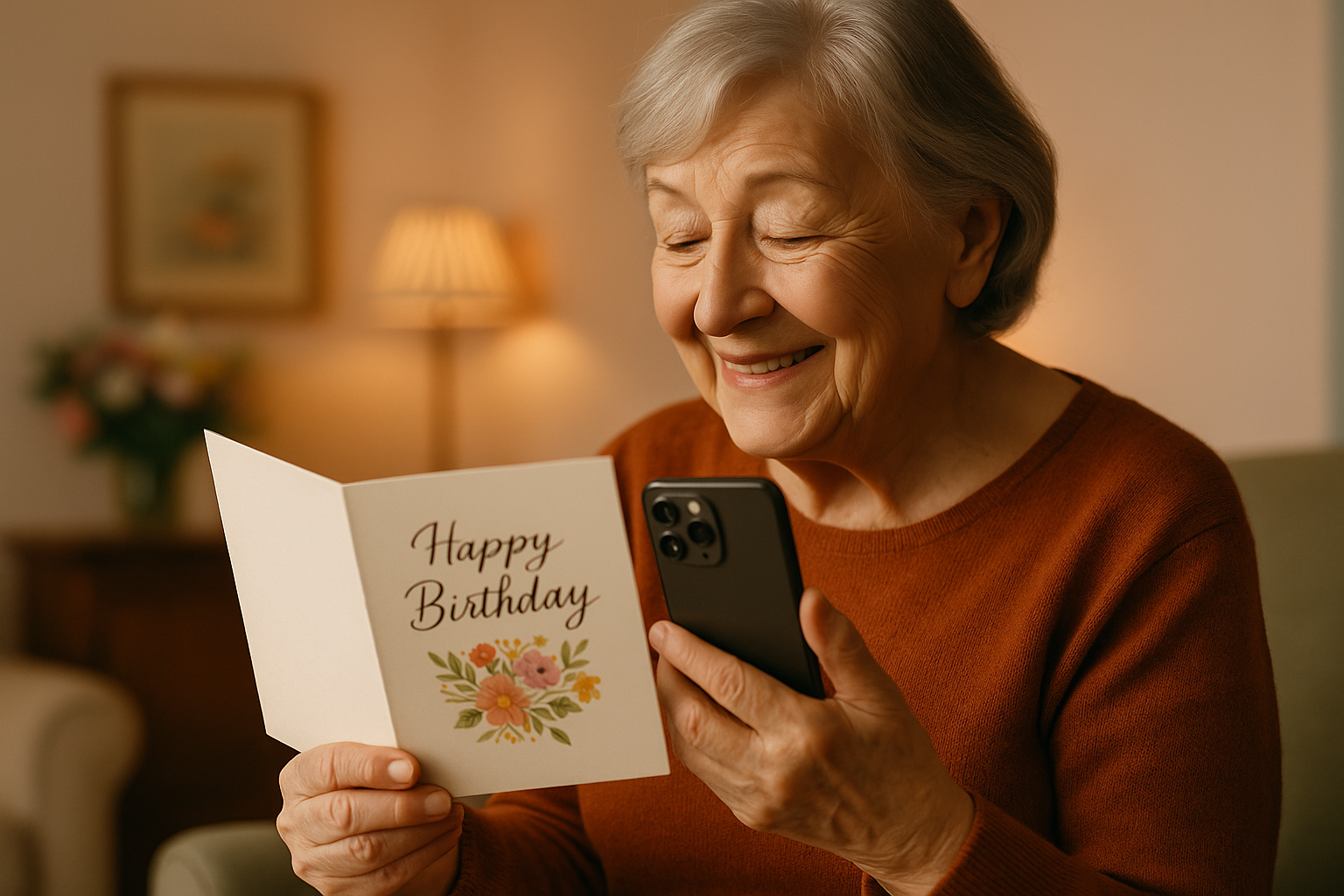 Beautiful greeting card moment